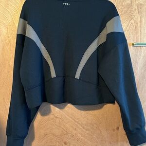 Abercrombie & Fitch Beige/Black Oversized Crew Neck Sweatshirt